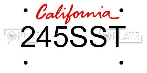 245SST California License Plate
