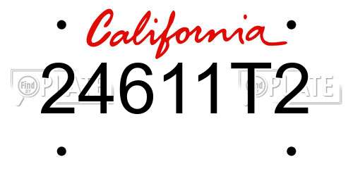 24611T2 California License Plate