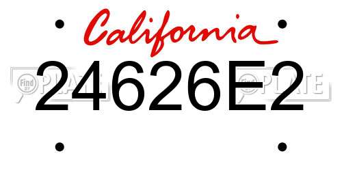 24626E2 California License Plate