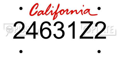24631Z2 California License Plate