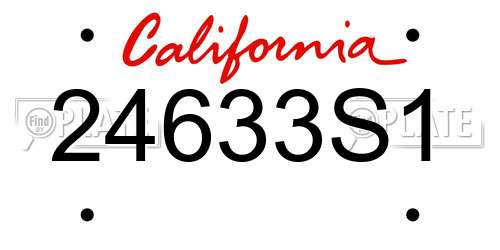24633S1 California License Plate