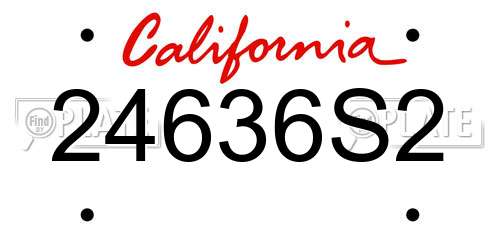 24636S2 California License Plate