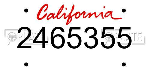 2465355 California License Plate
