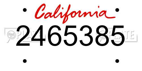 2465385 California License Plate