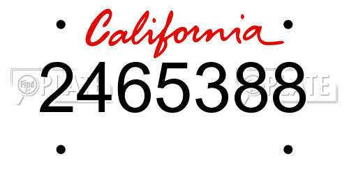 2465388 California License Plate