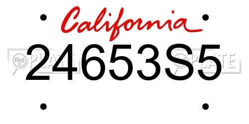 24653S5 California License Plate