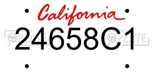 24658C1 California License Plate