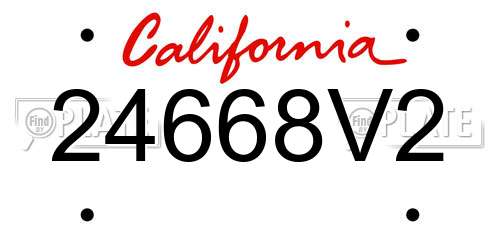24668V2 California License Plate