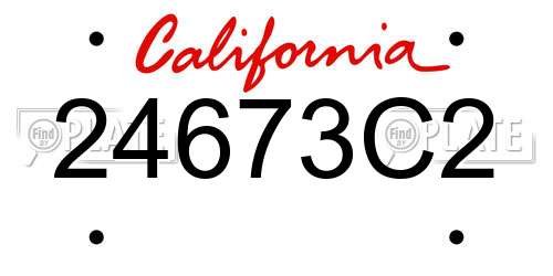 24673C2 California License Plate