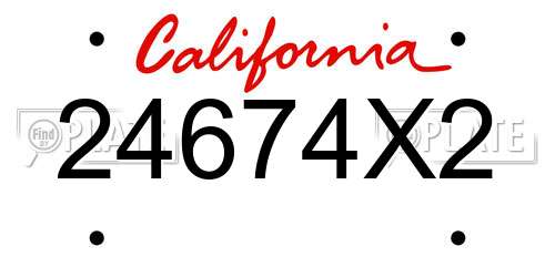 24674X2 California License Plate