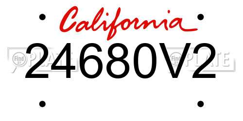 24680V2 California License Plate