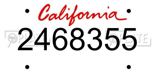 2468355 California License Plate