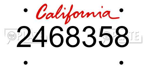 2468358 California License Plate