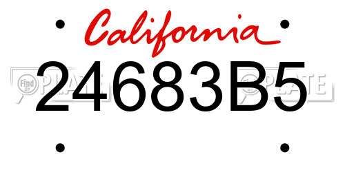 24683B5 California License Plate