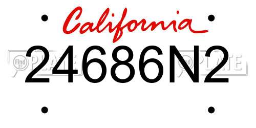 24686N2 California License Plate
