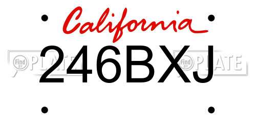246BXJ California License Plate