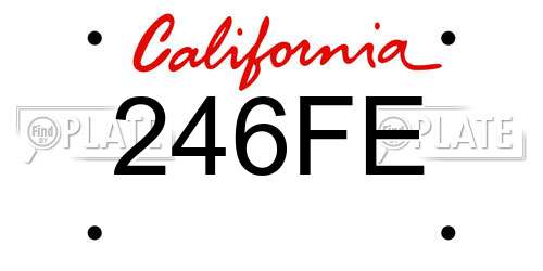 246FE California License Plate