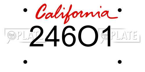 246O1 California License Plate