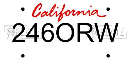 246ORW California License Plate