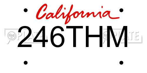 246THM California License Plate