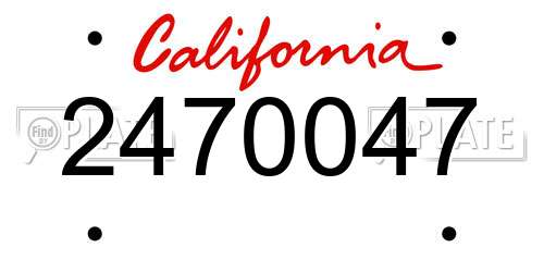 2470047 California License Plate