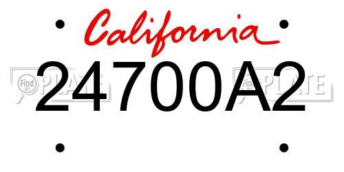 24700A2 California License Plate