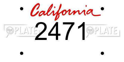 2471 California License Plate