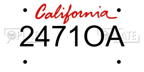 2471OA California License Plate