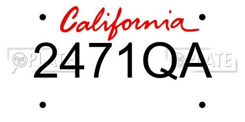 2471QA California License Plate