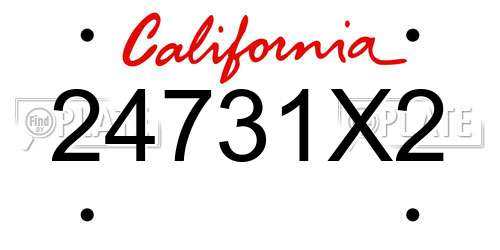 24731X2 California License Plate