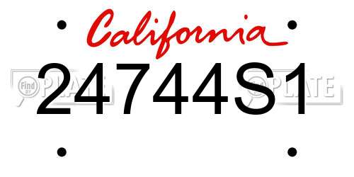24744S1 California License Plate