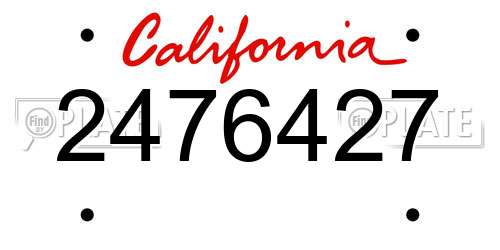 2476427 California License Plate
