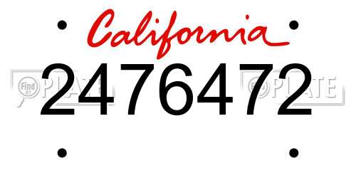 2476472 California License Plate