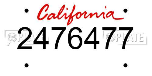 2476477 California License Plate
