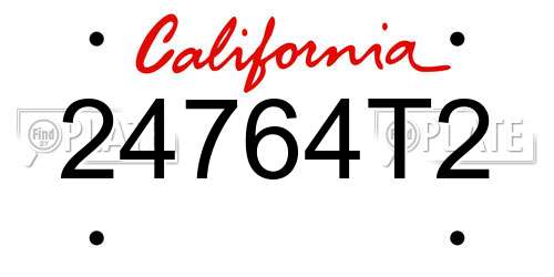 24764T2 California License Plate