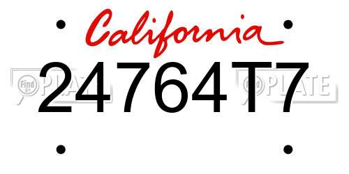 24764T7 California License Plate