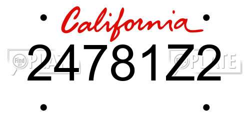 24781Z2 California License Plate