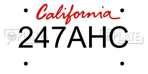 247AHC California License Plate
