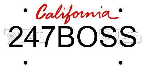 247BOSS California License Plate