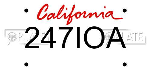 247IOA California License Plate
