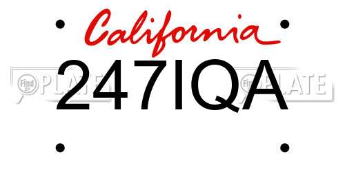 247IQA California License Plate