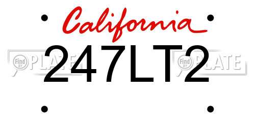 247LT2 California License Plate