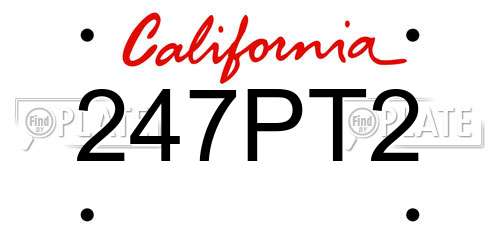247PT2 California License Plate