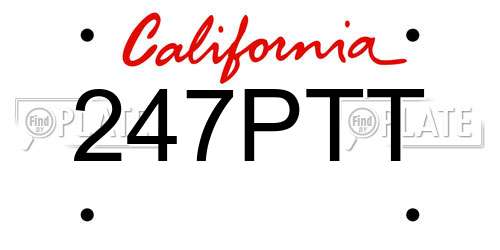 247PTT California License Plate