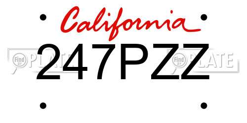 247PZZ California License Plate