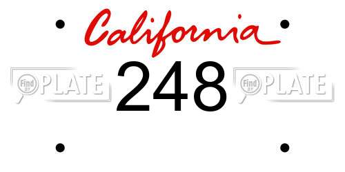 248 California License Plate