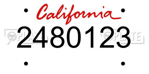 2480123 California License Plate