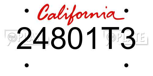 24801T3 California License Plate