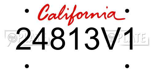 24813V1 California License Plate