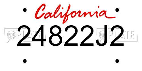 24822J2 California License Plate